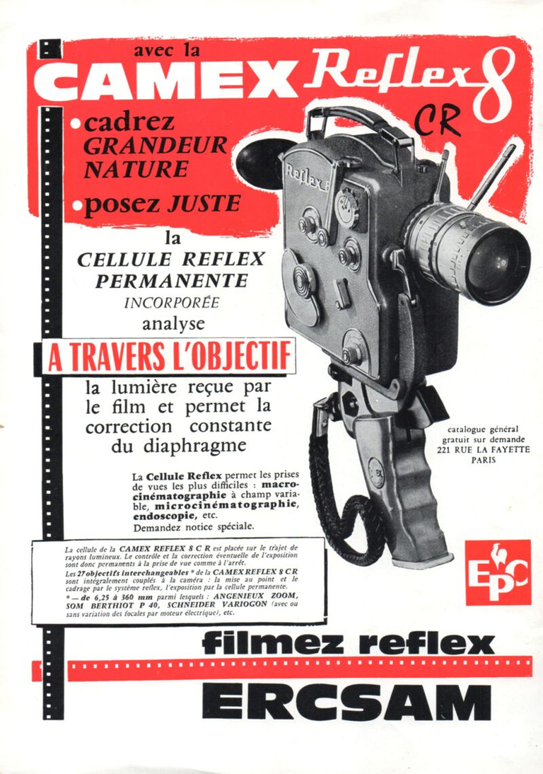 ERCSAM - caméra Camex Reflex 8 CR 8 mm - janvier 1963 - Photo-CinémaERCSAM - caméra Camex Reflex 8 CR 8 mm - mai 1961 - Photo-Cinéma