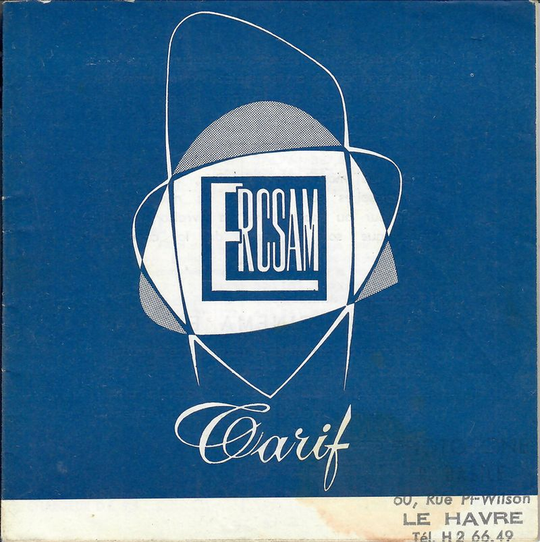ERCSAM - Tarif n°49 - mars 1960