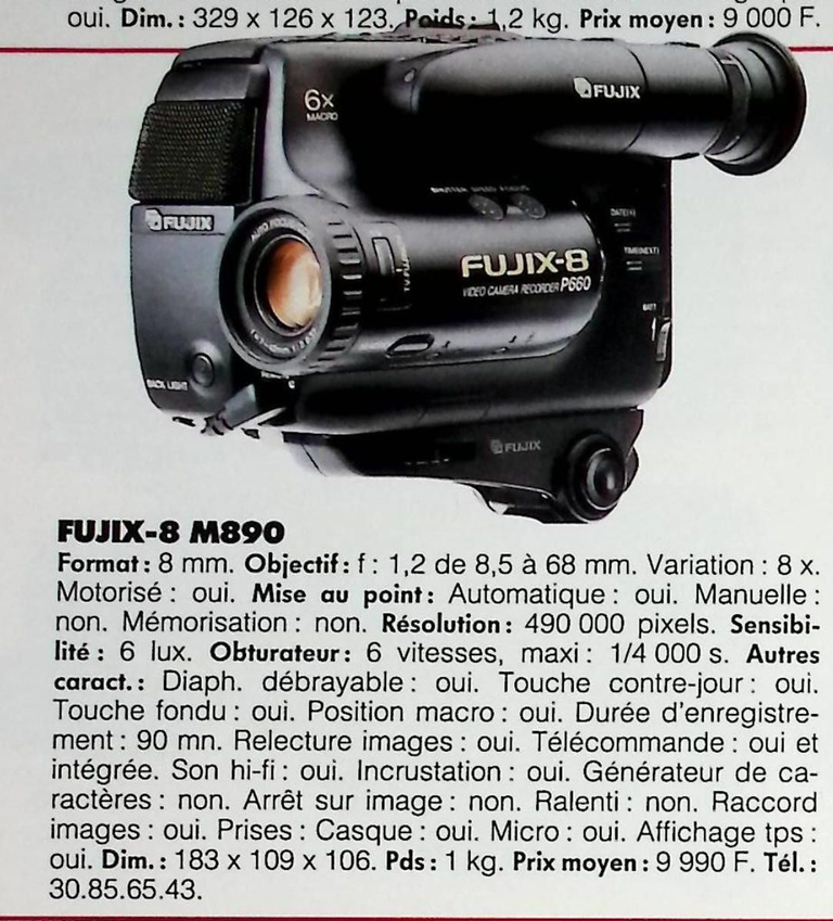 Fuji caméscope 8 mm Fujix-8 M890 - Photo - février 1991