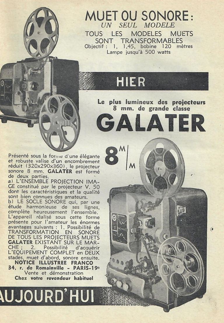 Projecteur Galater - janvier 1953
