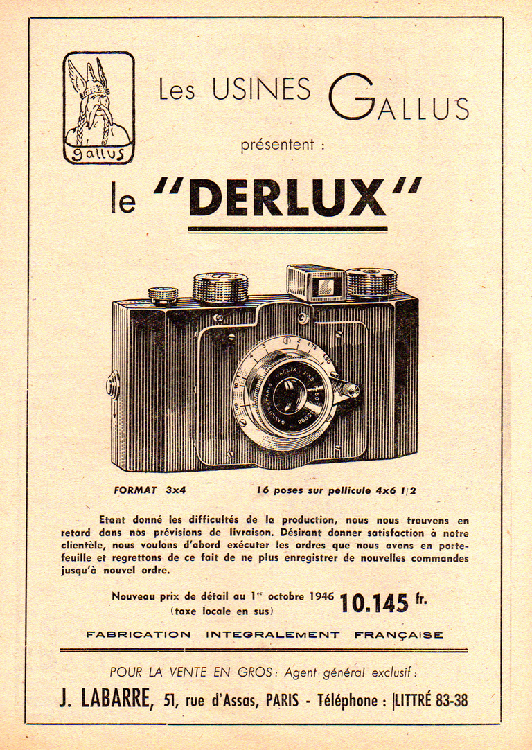 Gallus Derlux - novembre 1946