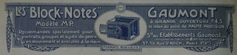 Gaumont Block-Notes modèle MP - 8 août 1914