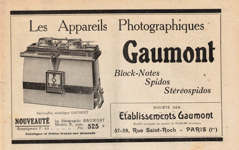 Gaumont Block-Notes, Spidos, Stéréospidos - La revue française de photographie n°67 - 01 octobre 1922