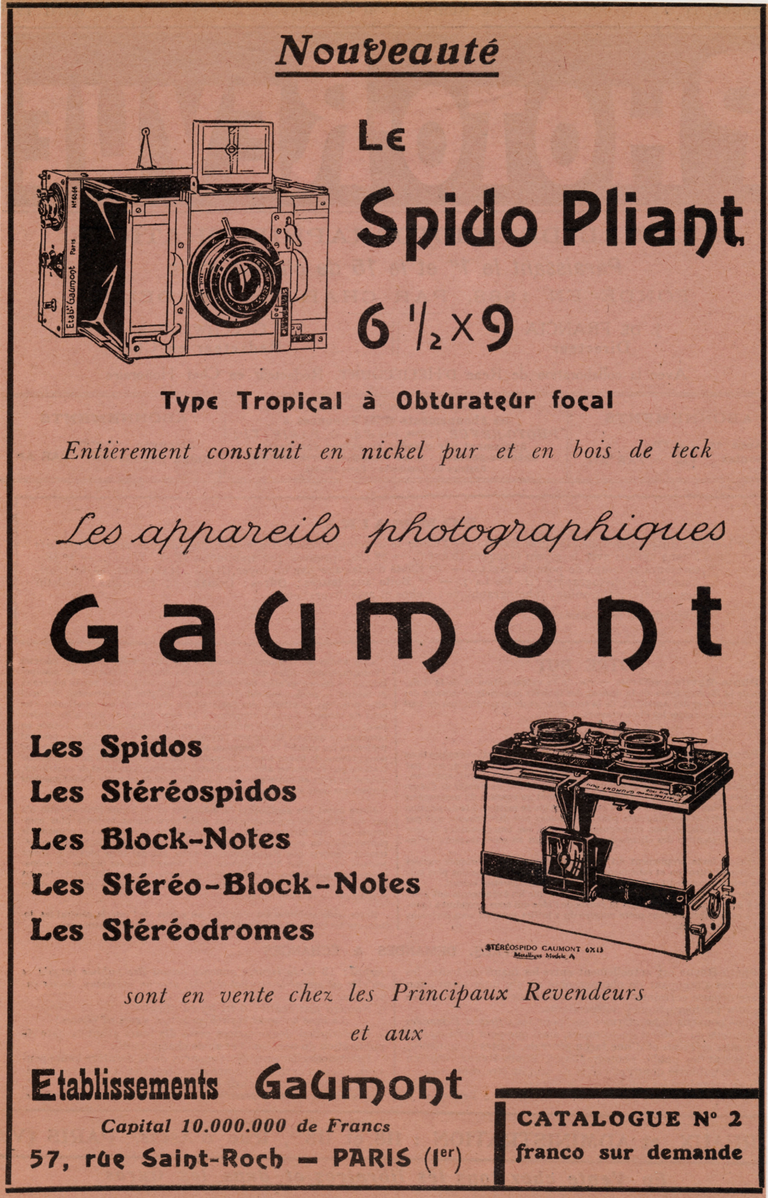 Gaumont Spido pliant, Spido, Stéréospido, Block-Notes, Stéréo-Block-Notes, Stéréodrome