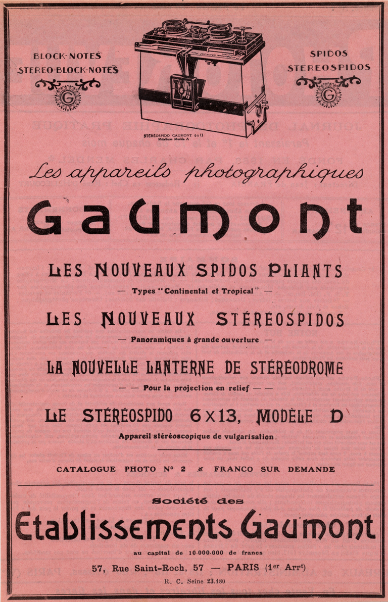 Gaumont Spido pliant, Spido, Stéréospido, Block-Notes, Stéréo-Block-Notes, Stéréodrome