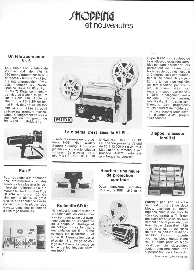 Heurtier projecteurs Bi_Film 240, Super 8 240 - février 1975 - Photo-Cinéma