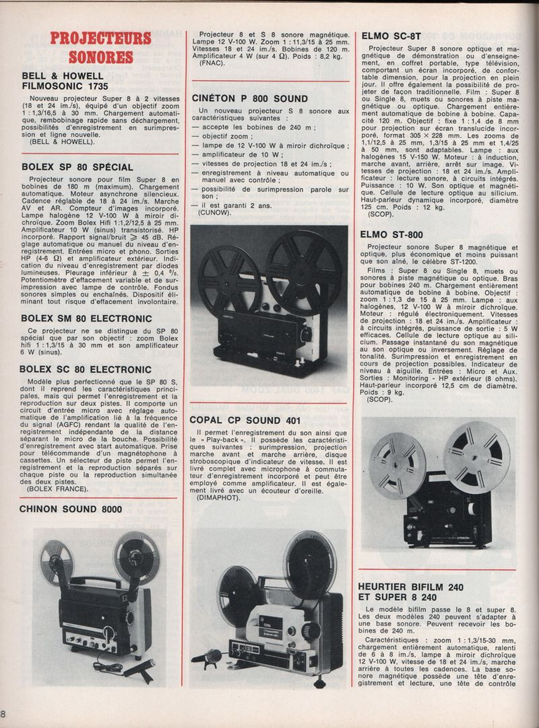 Heurtier projecteurs Bi_Film 240, Super 8 240 - novembre 1975 - Photo Revue