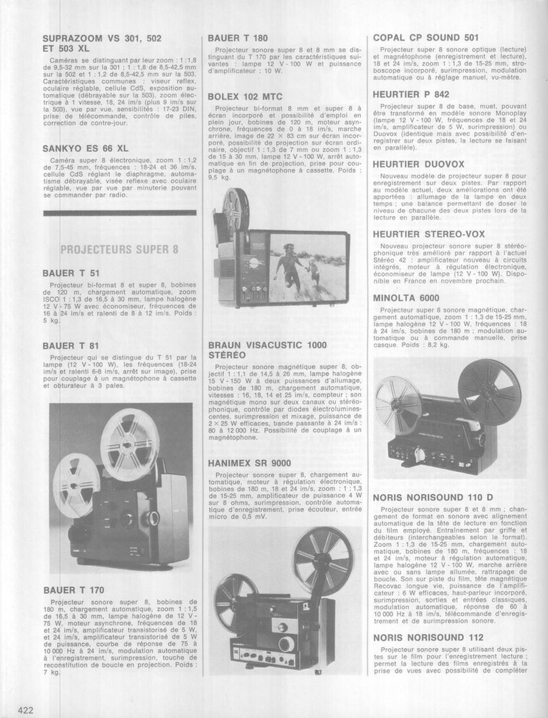 Heurtier projecteurs P 842, Duovox, Stereo-Vox - septembre 1976 - Photo-CinémaHeurtier projecteurs P 842, Duovox, Stereo-Vox - septembre 1976 - Photo-Cinéma