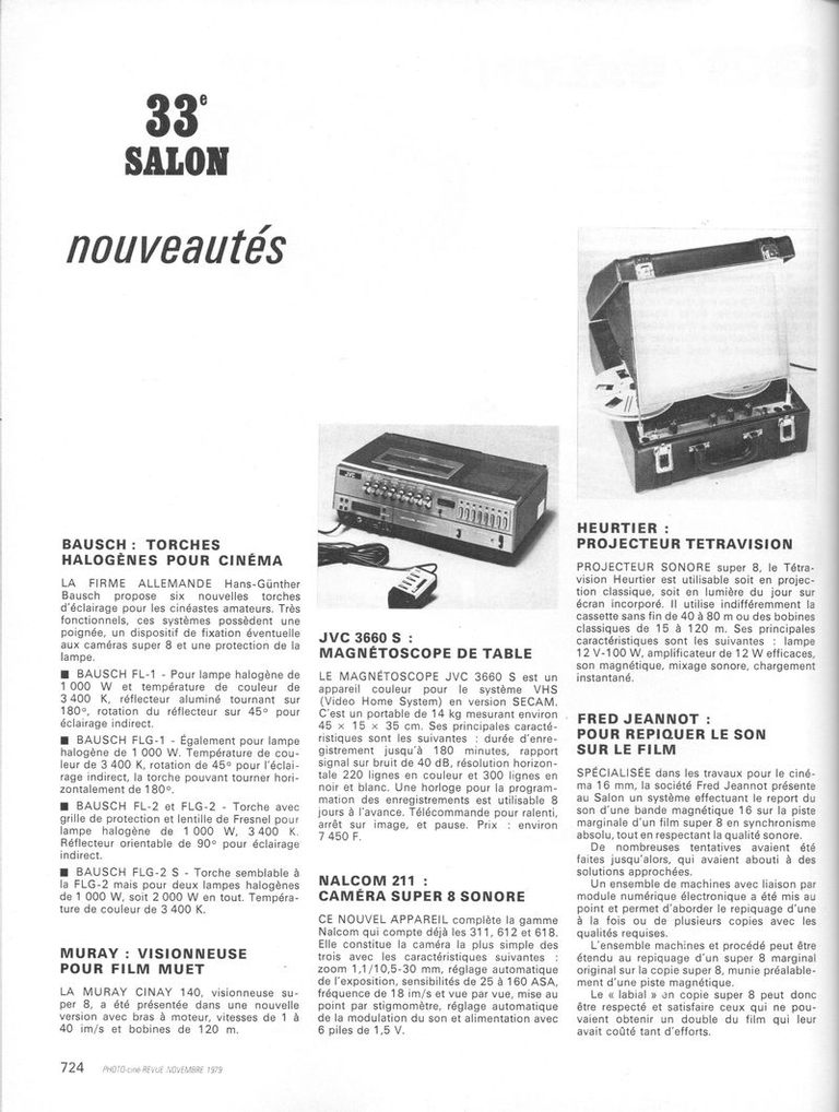 Heurtier projecteur Tetravision - novembre 1979 - Photo-Ciné_Revue