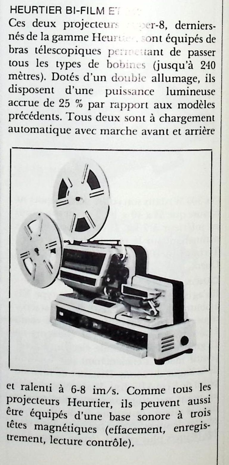 Heurtier projecteurs Bi_Film 240, Super 8 240 - janvier 1975 - Photo