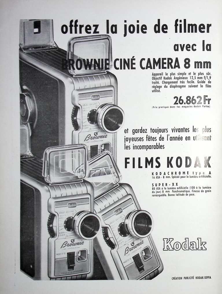 Kodak-Pathé - Brownie Ciné Camera 8 mm, Film Kodachrome Type A, Super-XX - novembre décembre 1959 - Caméra huit n°13