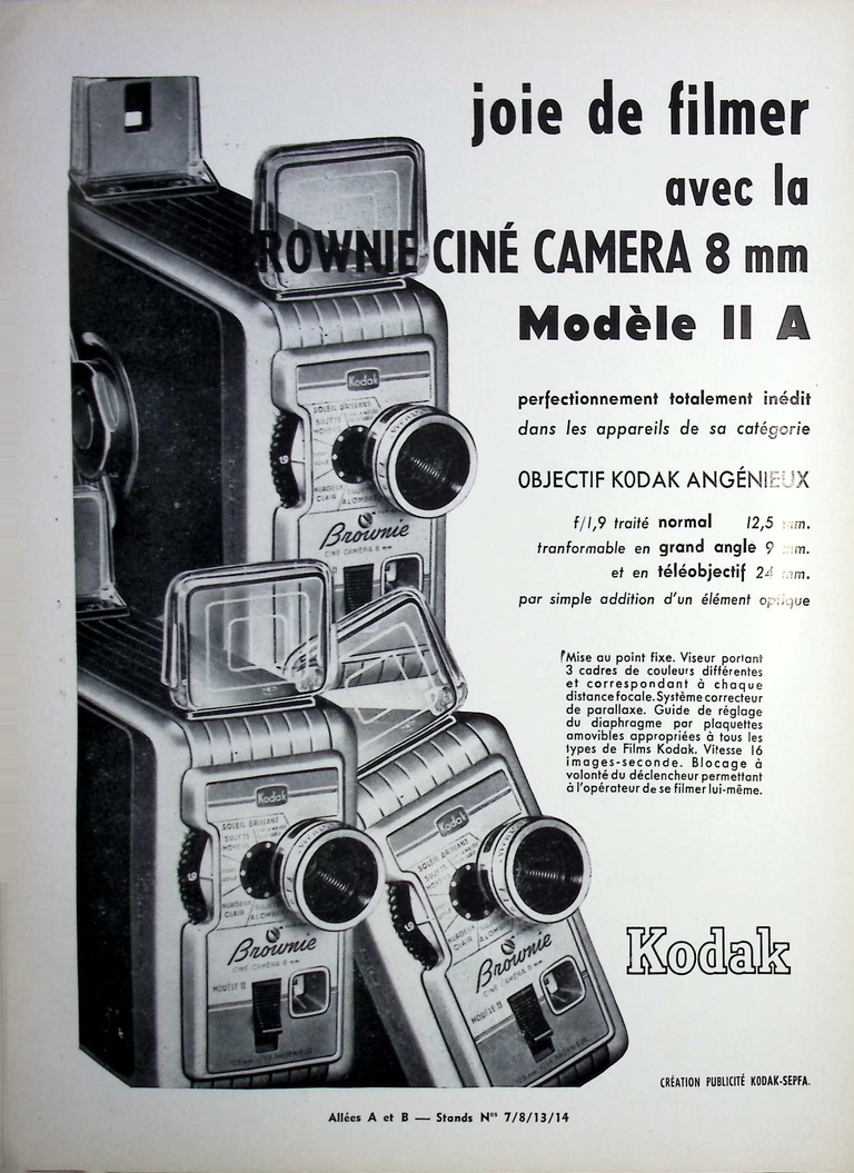 Kodak-Pathé - Brownie Ciné Camera 8 mm objectif Angénieux - mars avril 1960 - Caméra huit n°15