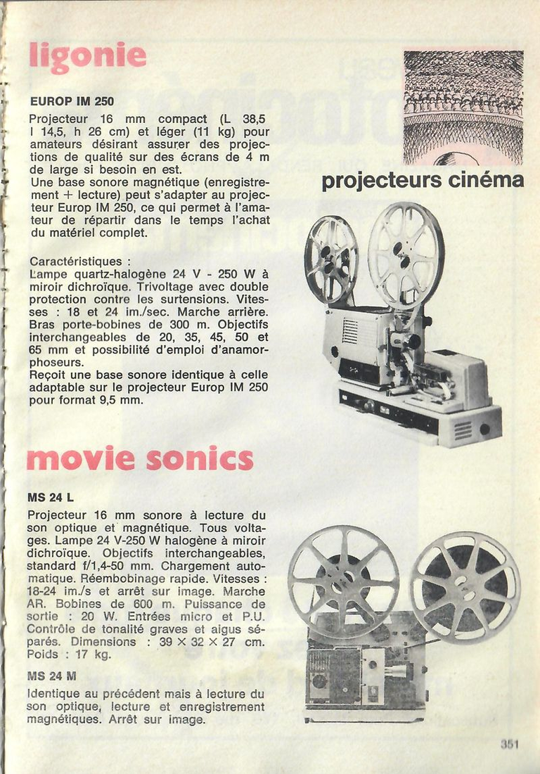 Projecteur Europ IM 250 - 1972 - Cinéphotoguide