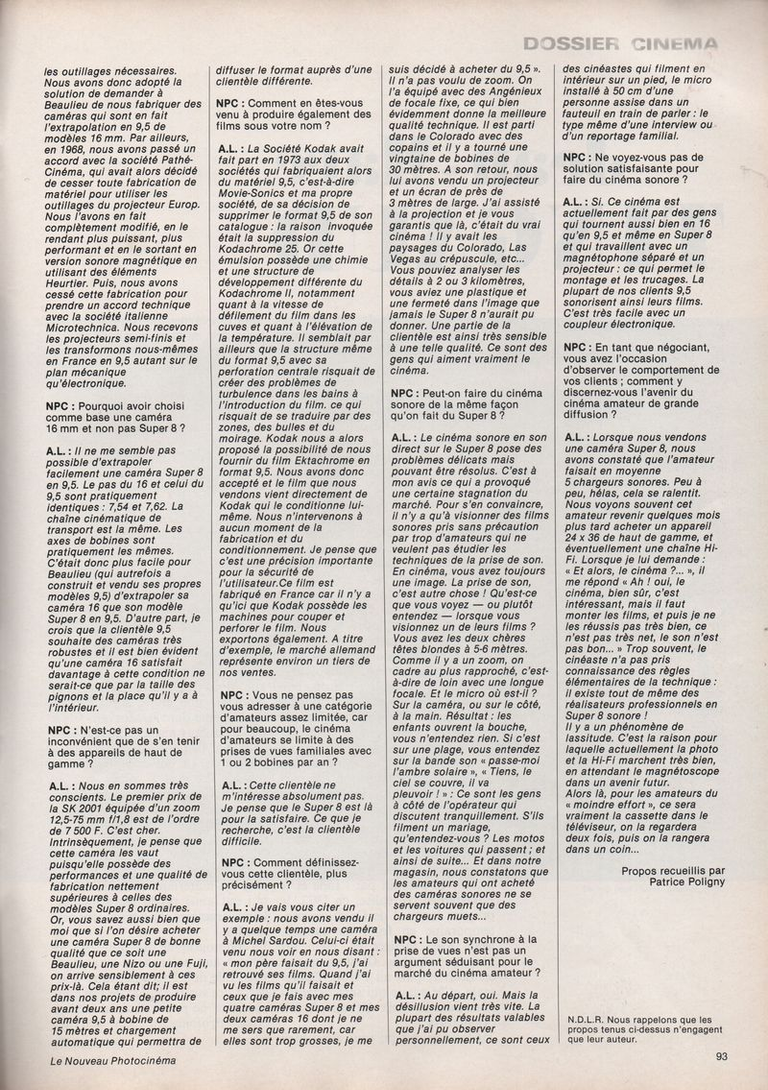 Article sur André Ligonie - décembre1978 - Nouveau Photo Cinéma page 3