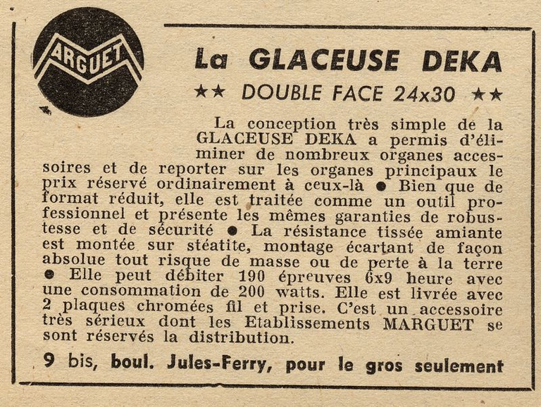 Marguet - glaceuse Deka - 1948