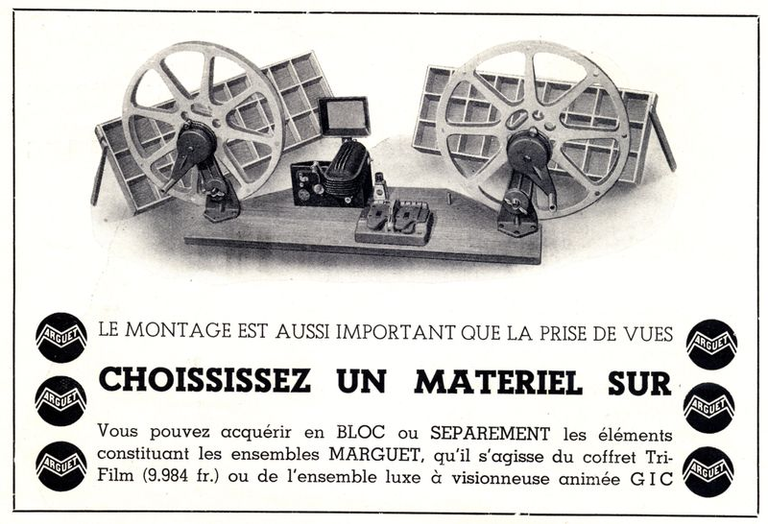 Marguet - coffret de montage tri-film ou ensemble Luxe avec visionneuse animée GIC- 1950