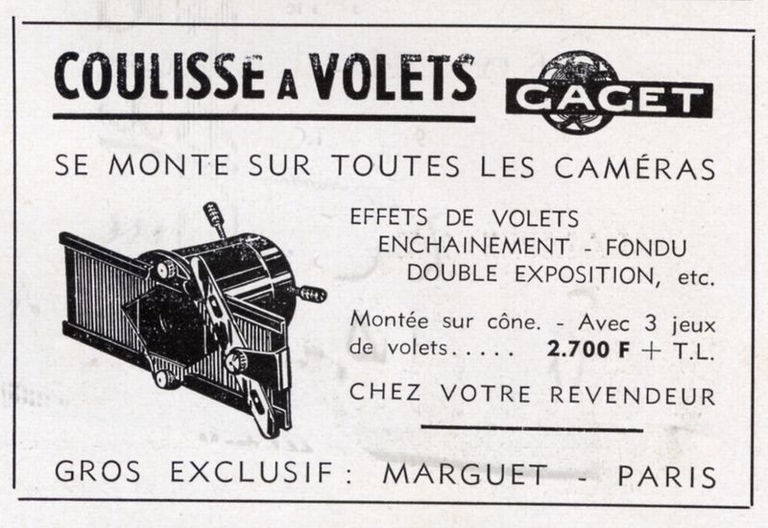 Marguet - coulisse à volets Gaget - 1957