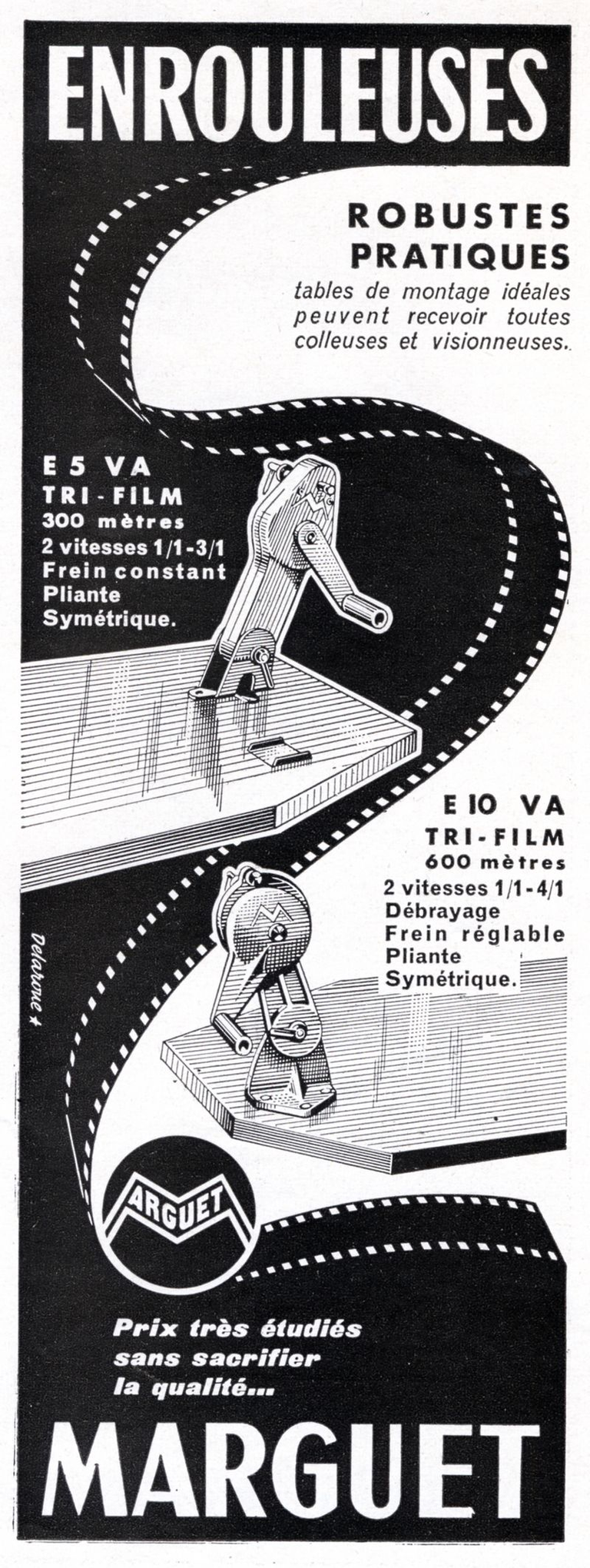 Marguet - enrouleuse E5 VA tri-film, E 10 VA tri-film - 1959