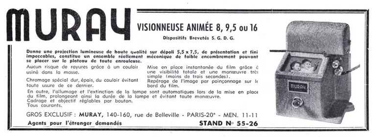 Muray - Visionneuse animée 8, 9,5 ou 16 mm - 1952