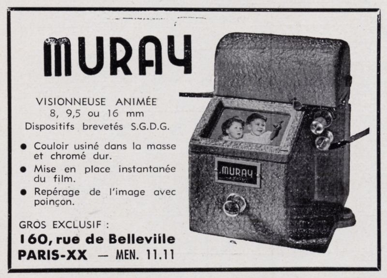 Muray - Visionneuse animée 8, 9,5 ou 16 mm - 1953