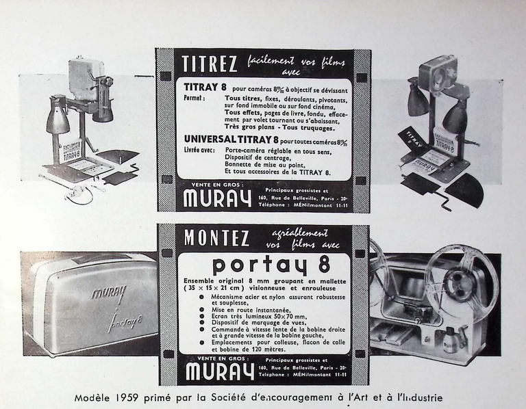 Muray - Visionneuse Portay 8, Titreuses Titray 8, Universal - mai juin 1959 - Caméra huit n°11
