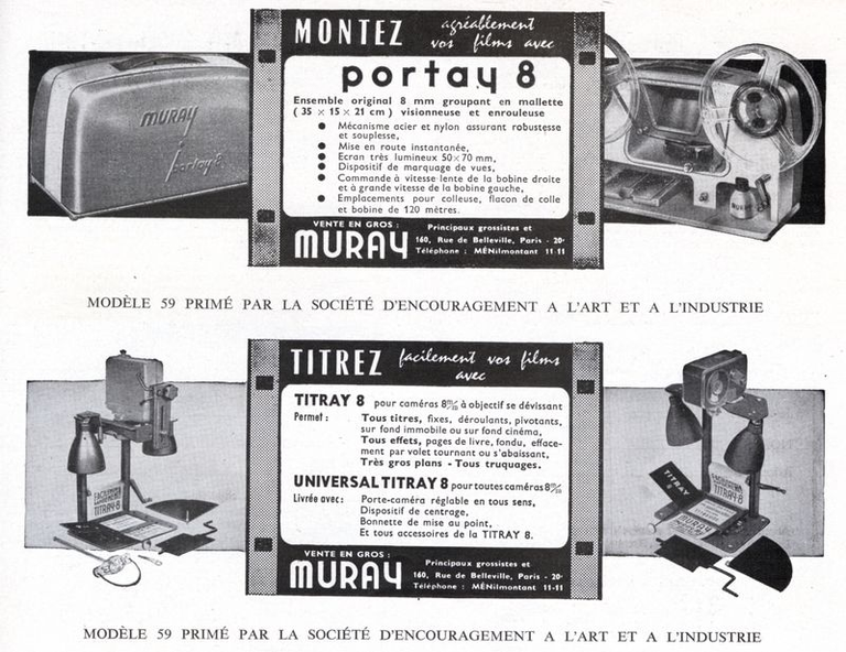 Muray - Visionneuse Portay 8 - Titreuses Titray 8, Universal Titray 8 - 1959
