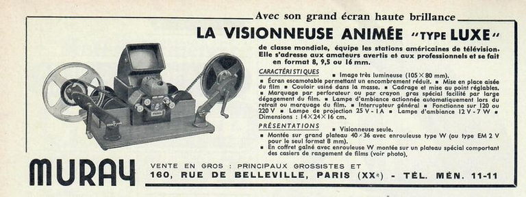 Muray - Visionneuse animée Luxe - Enrouleuse W, EM 2 V - mai 1961