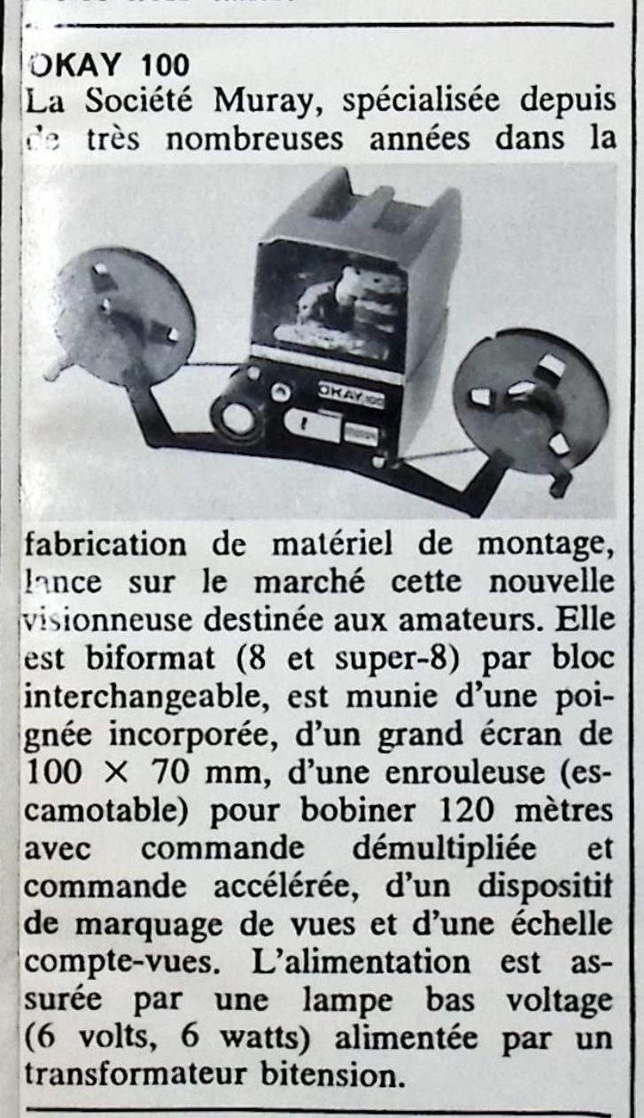Muray visionneuse OKA 100 - Photo - mai 1970