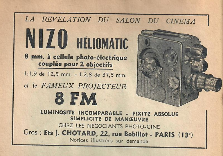 Caméra Nizo Héliomatic - janvier 1952