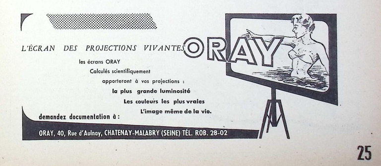 Oray - Ecrans - novembre 1958 - Caméra huit n°7