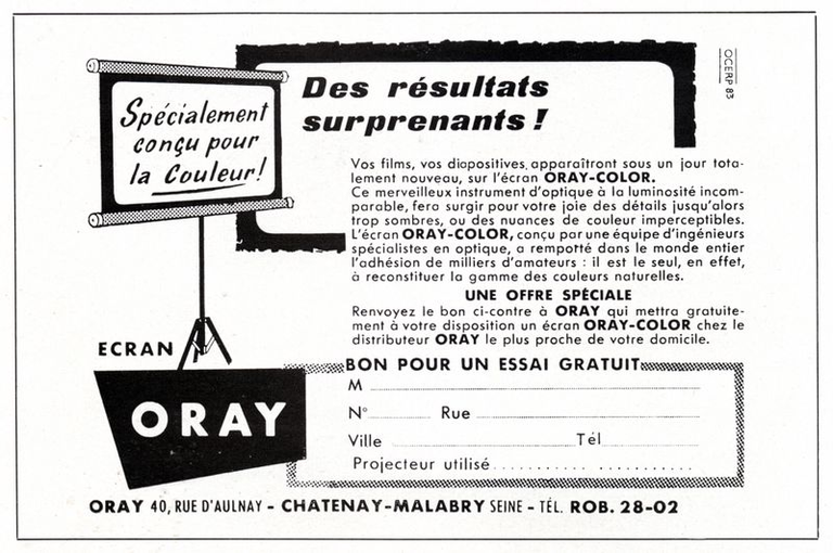 Oray - Ecrans Oray-Color - 1958