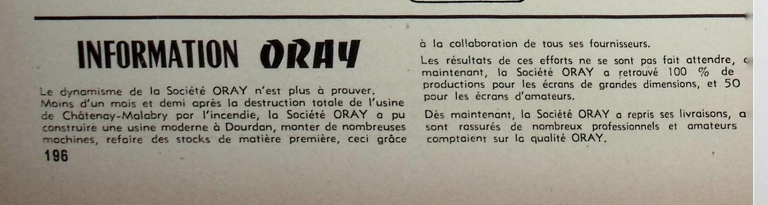 Oray - Ecrans - novembre décembre 1959 - Caméra huit n°13