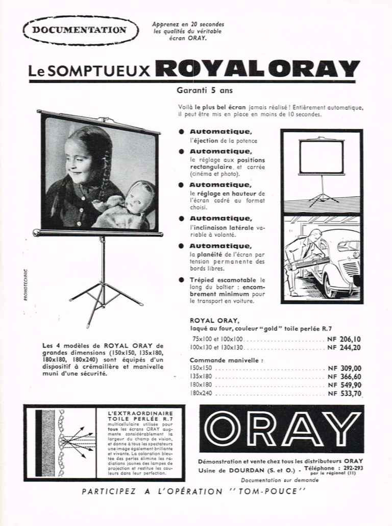 Oray - Ecran Royal Oray - septembre 1961 - Photo Cinéma