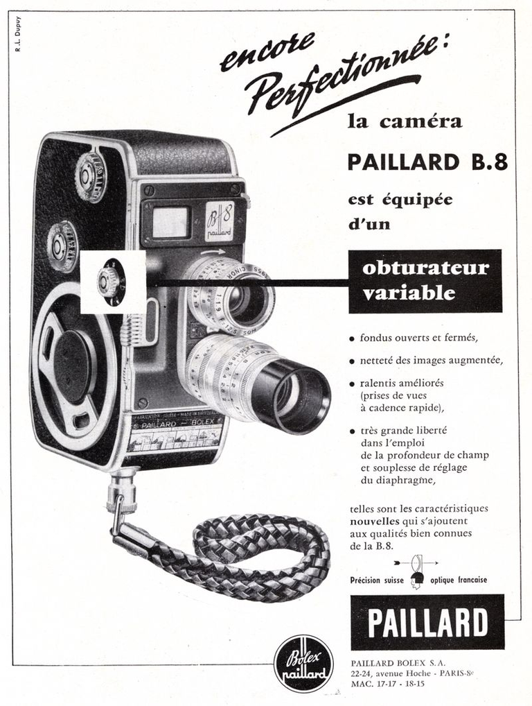 Caméra Paillard-Bolex 8 mm B8 - 1957