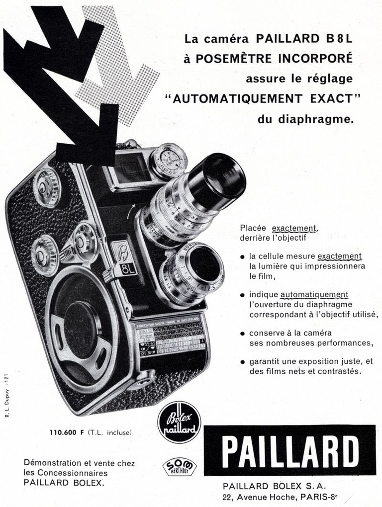 Caméra Paillard-Bolex 8 mm B8L - 1959