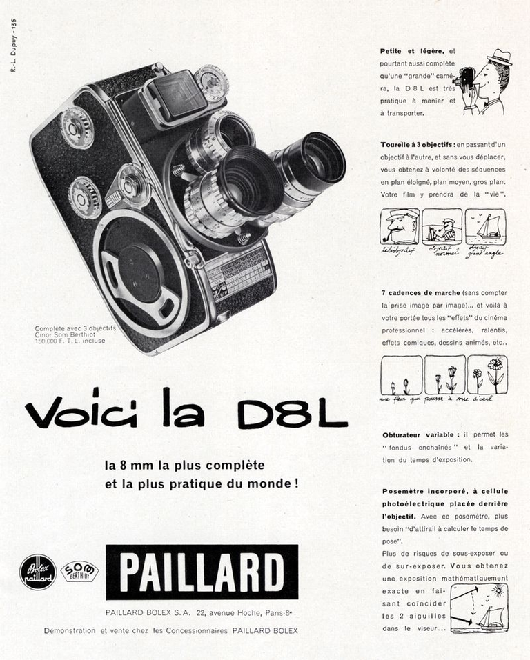 Caméra Paillard-Bolex 8 mm D8L - 1959