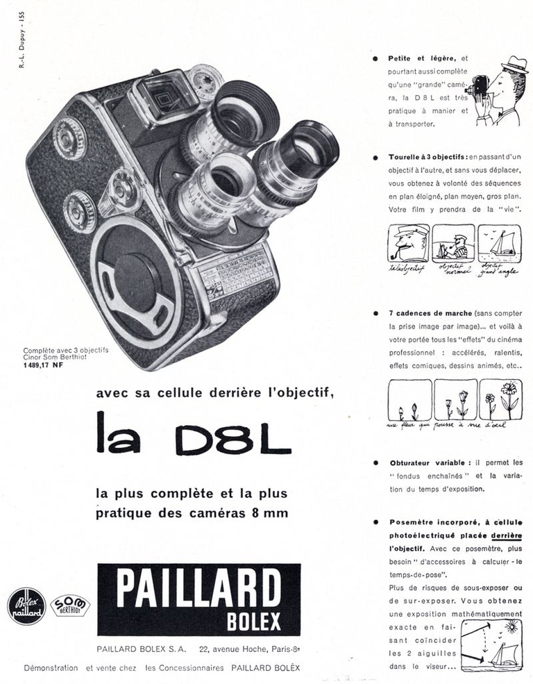 Caméra Paillard-Bolex 8 mm D8L - 1960