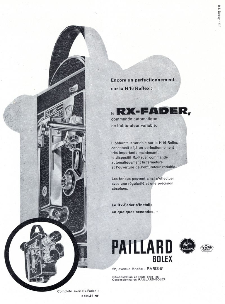 Caméra Paillard-Bolex 16 mm H16 Reflex Rx-Fader - 1960