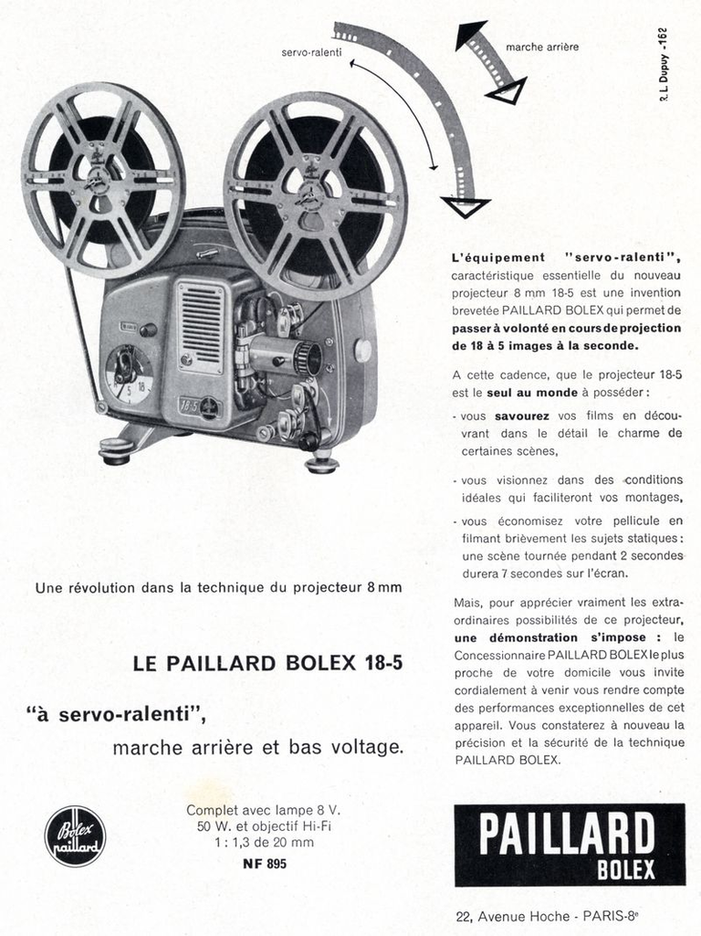 Projecteur Paillard-Bolex 8 mm 18-5 - 1960