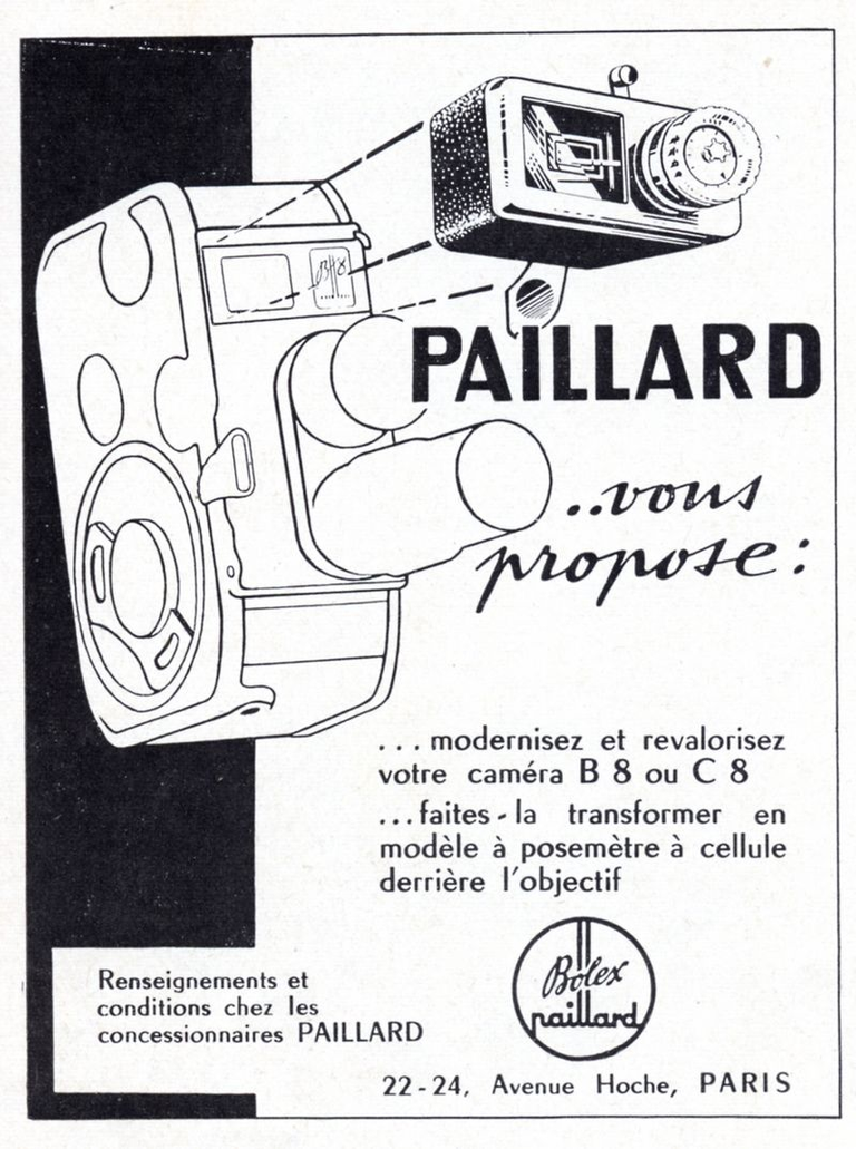 Caméras Paillard-Bolex 8 mm B8, C8 - 1960