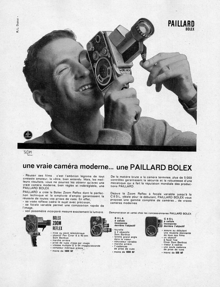 Caméras Paillard-Bolex 8 mm Bolex Zoom Reflex, B8LA, C8SL - mars 1962 - Photo-Cinéma