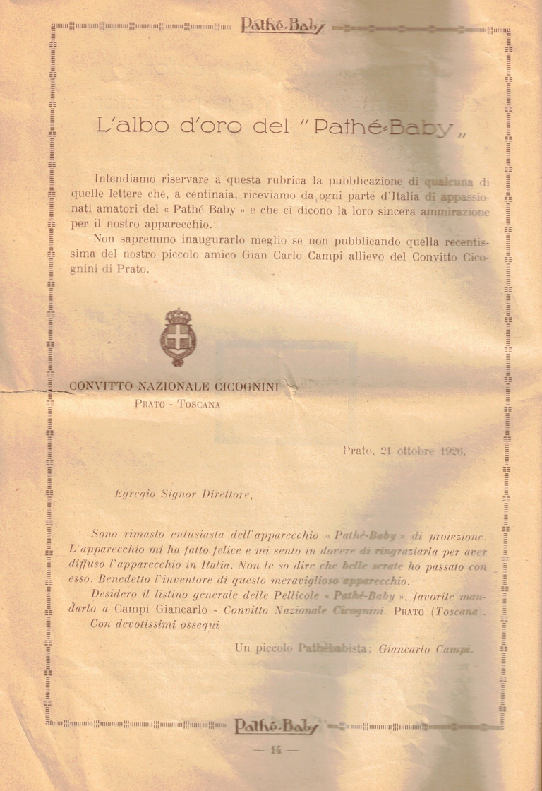 1926 - Bollettino della Societa Italiana Pathé-Baby - pages 32-33