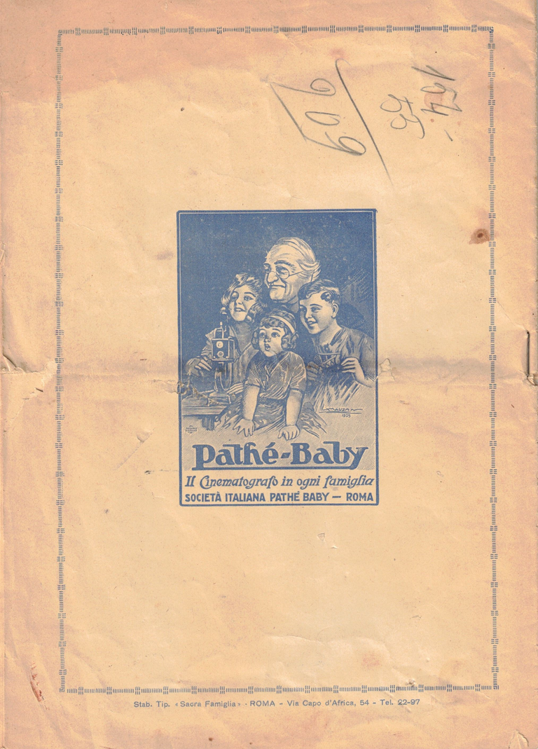 1926 - Bollettino della Societa Italiana Pathé-Baby - couverture 4