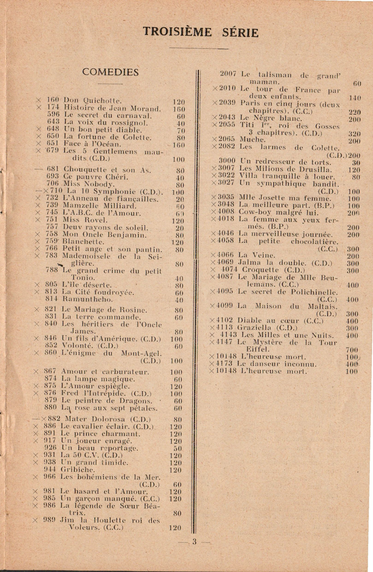 A. Machabert - Service Pathé-Baby - Liste des films en location - novembre 1931