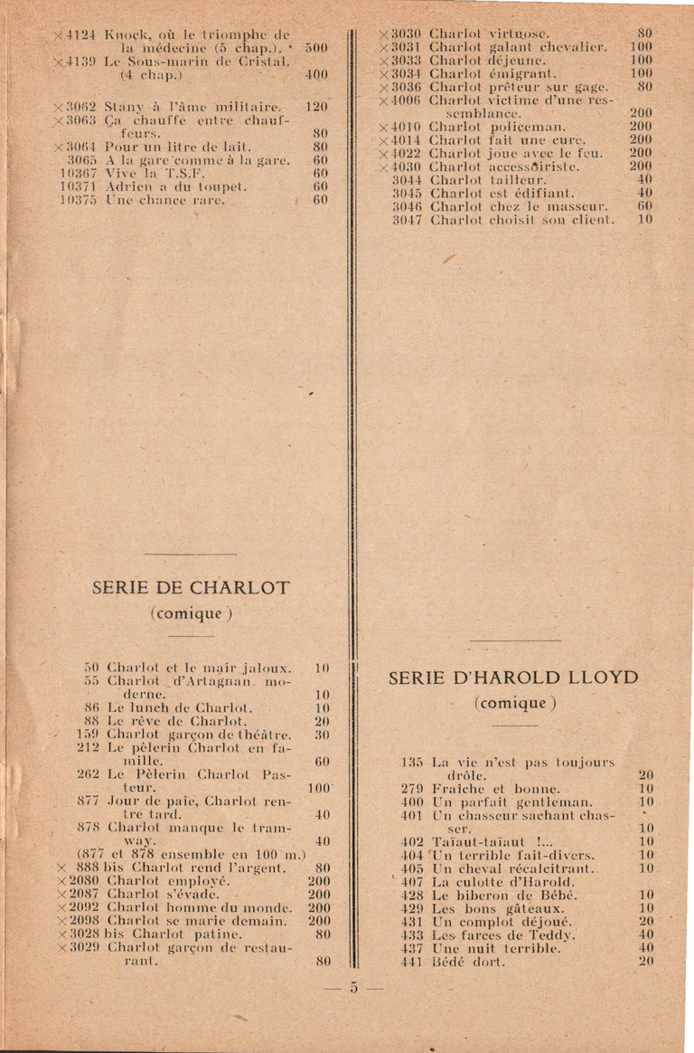 A. Machabert - Service Pathé-Baby - Liste des films en location - novembre 1931