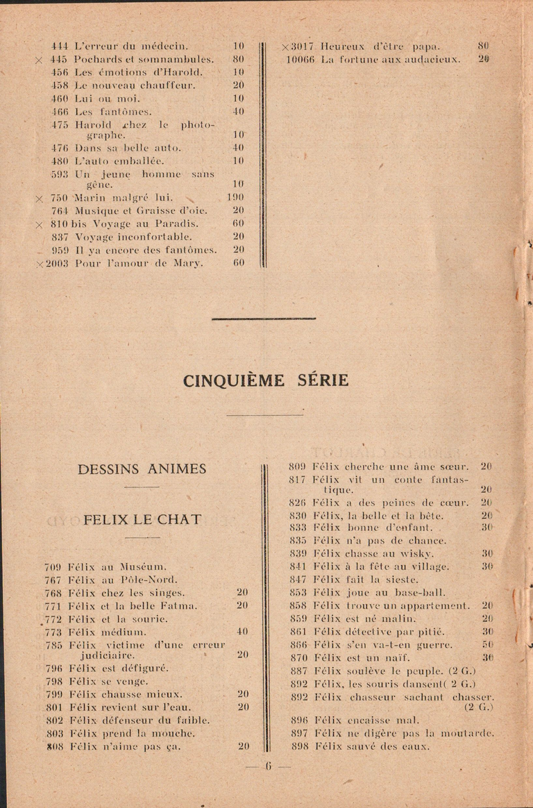 A. Machabert - Service Pathé-Baby - Liste des films en location - novembre 1931