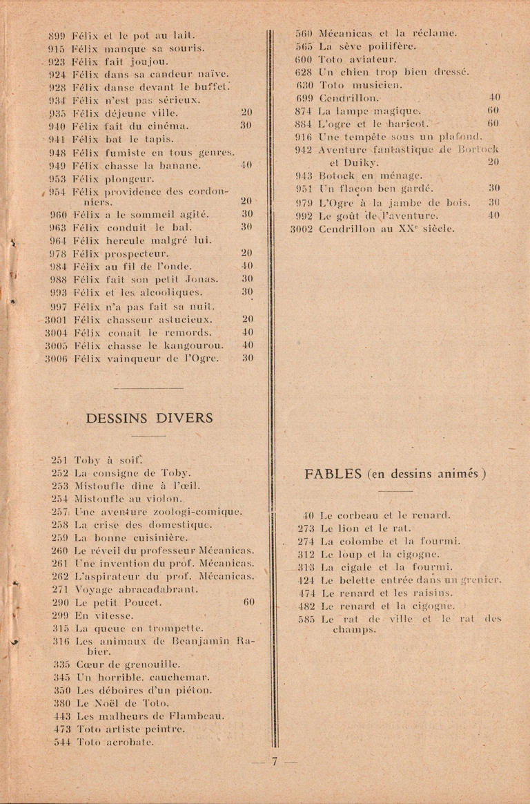A. Machabert - Service Pathé-Baby - Liste des films en location - novembre 1931