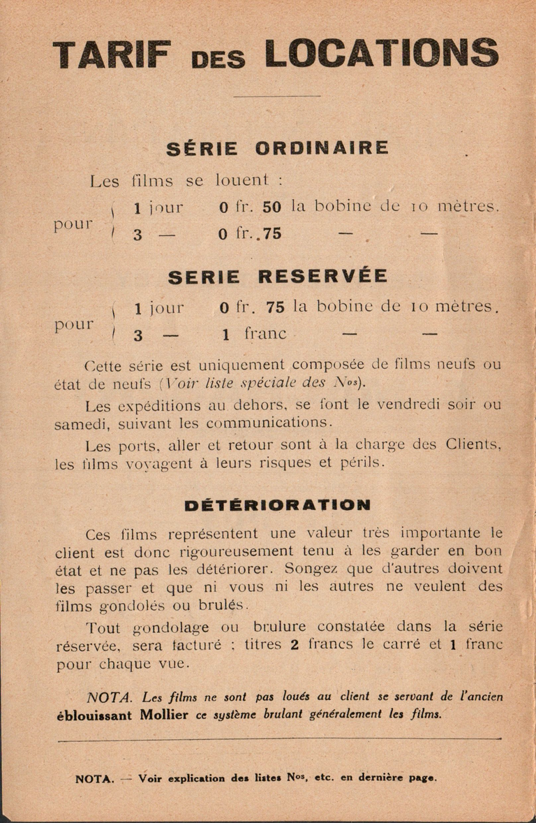 A. Machabert - Service Pathé-Baby - Liste des films en location - novembre 1931