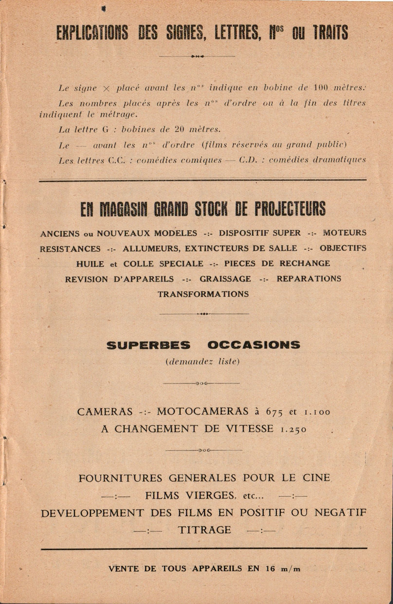 A. Machabert - Service Pathé-Baby - Liste des films en location - novembre 1931
