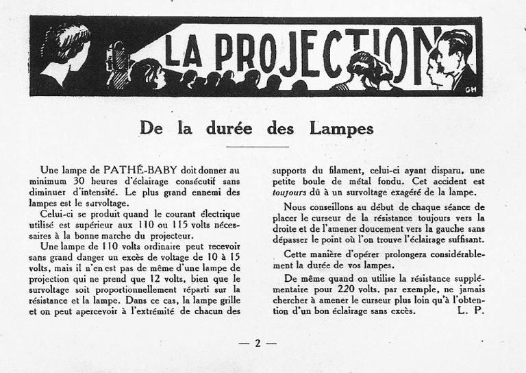 La durée des lampes - octobre 1926 - Le Cinéma Chez Soi